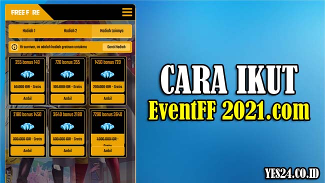 EventFF 2021.com Claim Diamond, Skin Bundle & Senjata Gratis